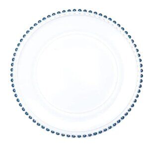 13 inch Glass Blue Chargers 4 pack - fancy Charger Plates